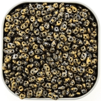 Czech SuperDuo Two-hole Beads 5x2.5mm Tweedy Gold 22.5GM