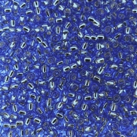 Seed Beads Round Size 11/0 28GM Silver Lined Sapphire