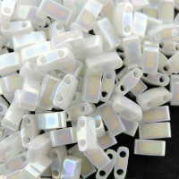 Miyuki Half Tila Beads 2.3 x 5mm 7.8GM Pearl White Opaque