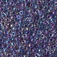 Miyuki Round Seed Beads Size 11/0 Amethyst Lined Crystal AB 24GM