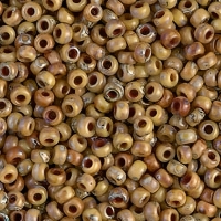 Miyuki Round Seed Beads Size 11/0 Picasso Brown Tan Matte 23GM