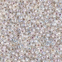 Miyuki Round Seed Beads Size 11/0 Silver Lined Crystal AB 24GM