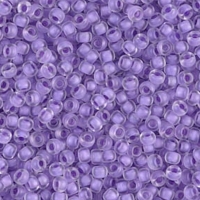 Miyuki Round Seed Beads Size 11/0 Semi-matte Lilac Lnd Crystal