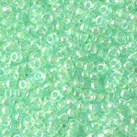 Miyuki Round Seed Beads Size 11/0 Lt Mint Green Lnd Crystal AB