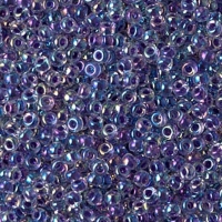 Miyuki Round Seed Beads Size 11/0 Amethyst Lined Crystal AB 24GM