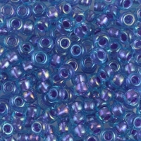 Miyuki Round Seed Beads 6/0 Amethyst Lined Aqua 20GM