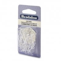 Beadalon Ear Wires, Kidney, 35 mm (1.4 in), Silver Plated, 24 pc