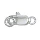 Elongated Lobster Clasps 2 Rings 12mm Silver Plated, 4pcs