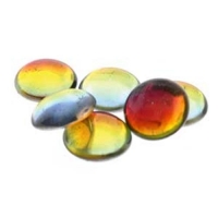 Czech Glass Cabochon 18mm Round Backlit Tequila