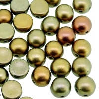 Cabochon Beads 2-Hole 6mm 20pcs - Metallic Mix