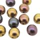 Cabochon Beads 2-Hole 6mm 20pcs - Violet Gold Rainbow