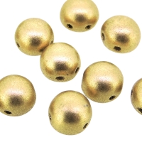 Cabochon Beads 2-Hole 6mm 20pcs - Pale Gold