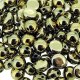 Cabochon Beads 2-Hole 6mm 20pcs - Crystal Full Amber