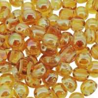 Cabochon Beads 2-Hole 6mm 20pcs - Crystal Apricot Medium