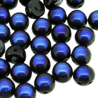 Cabochon Beads 2-Hole 6mm 20pcs - Jet Azuro