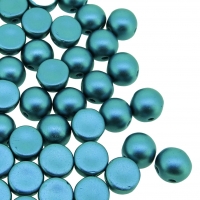 Cabochon Beads 2-Hole 6mm 20pcs - Pastel Emerald