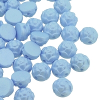 Rosetta Cabochon Beads 2-Hole 6mm 20pcs - Alabaster Blue Luster