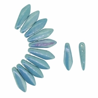 Dagger Beads 2-Hole 5x16mm Chalk Blue Luster 25pcs