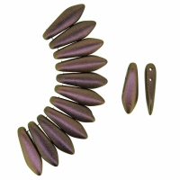 Dagger Beads 2-Hole 5x16mm Polychrome Copper Ombre 25pcs