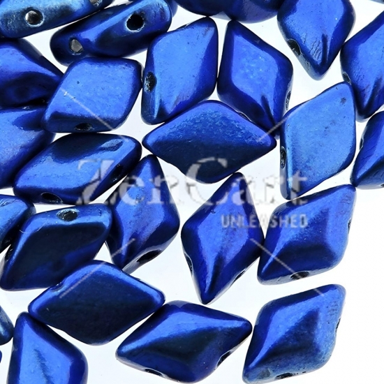GemDUO 2-Hole beads 8x5mm 10GM - Metalust Crown Blue - Click Image to Close