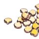 Czech Glass 2-Hole Ginko Beads 7.5mm 22GM Full Capri Gold