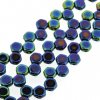 Czech Glass Honeycomb Beads 2-Hole 6mm 30 Pcs Jet Blue Iris