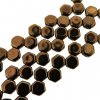 Czech Glass Honeycomb Beads 2-Hole 6mm 30 Pcs Jet Bronze