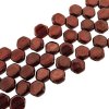 Czech Glass Honeycomb Beads 2-Hole 6mm 30 Pcs Ruby Red Wine