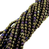 Czech Round Druk Beads 3mm - Brown Iris 100pcs