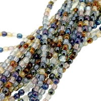 Czech Round Druk Beads 3mm - Luster Mix 100pcs