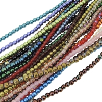 10 Strands Czech Druk Round Glass Beads 3mm - Asst Colors 1000pc