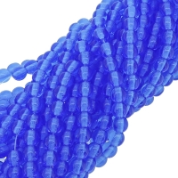 Czech Round Druk Beads 4mm - Sapphire Blue 100pcs