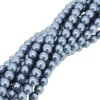 Czech Round Druk Beads 4mm - CT SM Metallic Niagara 100pcs
