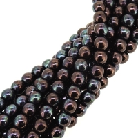 Czech Round Druk Beads 4mm - Metallic Amethyst Appx 100pcs