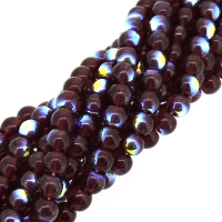 Czech Round Druk Beads 4mm - Ruby AB 100pcs