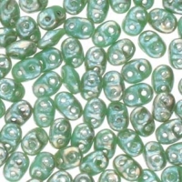 Czech SuperDuo Two-hole Beads 5.5x2.5mm Turquoise Grn Rembrandt