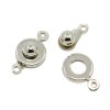Ball & Socket Snap / Hitch Clasps 12x9mm Silver Tone (20 Sets)