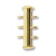 Slide Lock Clasps 3-strand Vertical Loops Gold Plated 3 Sets