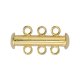 Slide Lock Clasps 3-strand Gold Plated 21mm. Pack of 5