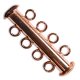 Slide Lock Clasps 4-strand Copper Plated 36mm. Pack of 3