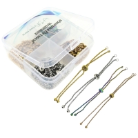 Adjustable Bracelet Slider Chains Stainless Steel 8pcs, 4 Colors