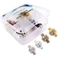 4 Colors - Magnetic Clasps Round 10mm, 20 Sets in Storage Box