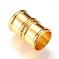 Kumihimo End Cap / Magnetic Clasp 21mm Gold (2 Sets) 12mm hole