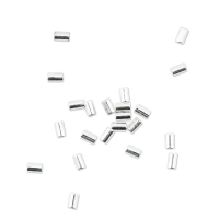 Crimp Tubes For Stretch Cord, 0.5mm, Silver Plated 80pcs