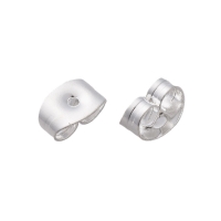 Stainless Steel Ear Nuts, Earring Backs, Silver, 6x4.5mm 50pcs