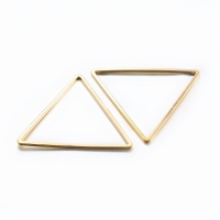 Earring Hoop Triangle Linking Rings 23.5x27mm Gold Plated 10pcs