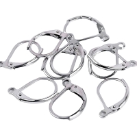 Stainless Steel Lever Back Ear Wire, Oval, 10pcs / 5 Pairs