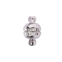Magnetic Clasp, 10mm, Silver Tone, 5 Sets