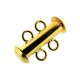 Slide Lock Clasps 2-strand Gold Plated 16mm. Pack of 3