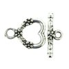 Toggle Clasp heart 14x18mm 20 Sets Antique Silver